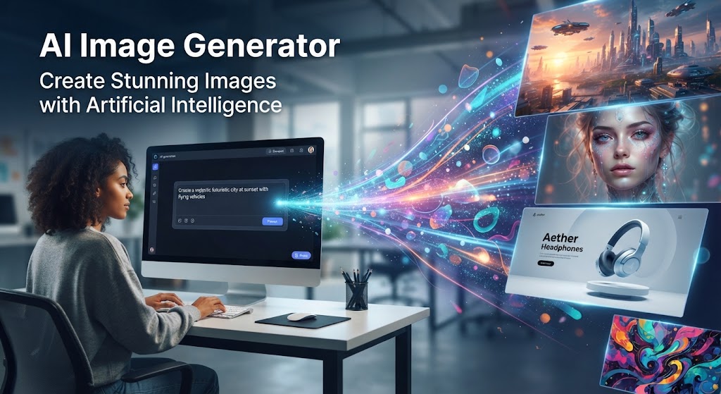 AI image generator creating a digital image with artificial intelligence